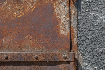 fragment of a old metal shutters, grunge metal surface, great background or texture for your project
