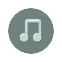 Music note icon flat