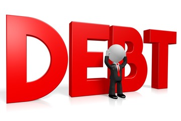 3D debt concept
