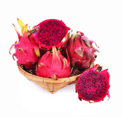 Dragon fruit  Red isolate on white background