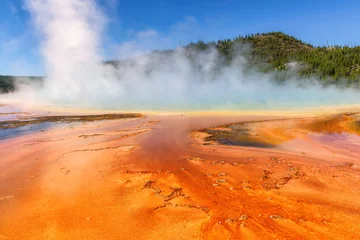 Papier Peint photo Lavable Parc naturel Thermal pool Grand Prismatic Spring in Yellowstone National Park