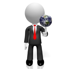 3D businessman, South and North Americas