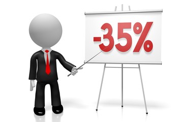 3D thirty-five per cent off -35%