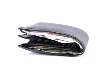 money wallet close up on white