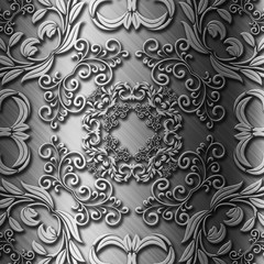 floral metal plate background