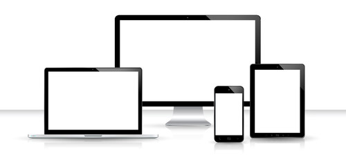 Modern digital tech device collection © sdecoret