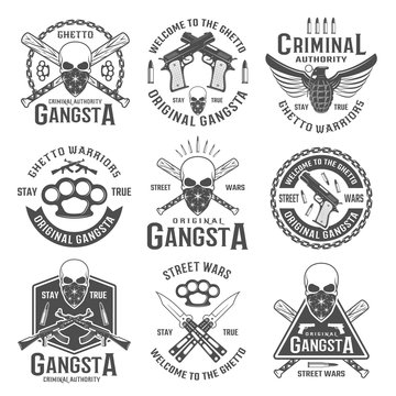 Gangster Black White Emblems 