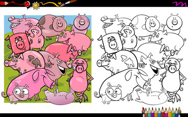 pig characters coloring book