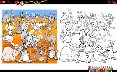 rabbit characters coloring book