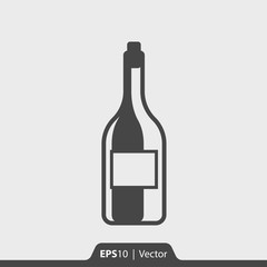 Glass bottle vector icon for web and mobile