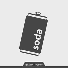 Soda can vector icon for web and mobile