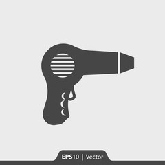 Hair dryer vector icon for web and mobile