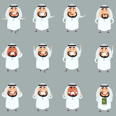 Fototapeta premium Set of cartoon muslim icons1