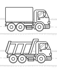 Cars and vehicles coloring book for kids. Dump Truck, truck © sonia_ai