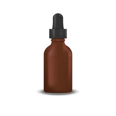 Blank glass dropper bottle with pipette. Mock up, cosmetic package