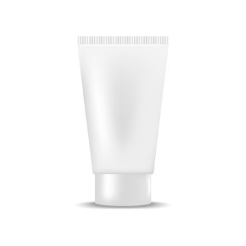 White blank tube of cream, gel. Mock up, cosmetic package