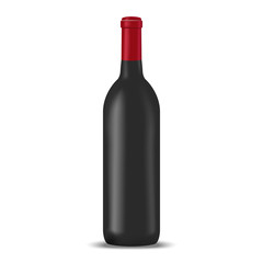Wine blank bottle illustration. Mock up, food package