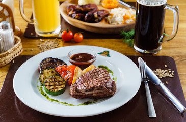 steak with vegetables