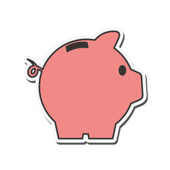 piggy money financial item market commerce icon. Flat and isolated design. Vector illustration