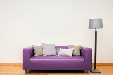 Tuxedo leather sofa in pink