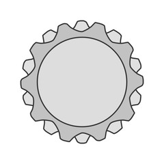gear grey cog circle machine part tool icon. Flat and isolated design. Vector illustration
