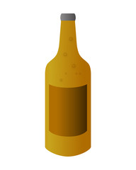 beer bottle drink alcohol beverage pub bar icon. Flat and isolated design. Vector illustration