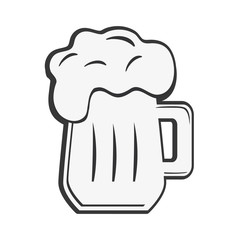beer glass drink alcohol beverage pub bar icon. Flat and isolated design. Vector illustration