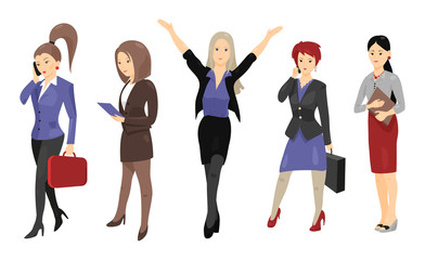 Fototapeta premium Set of full length portraits of business people