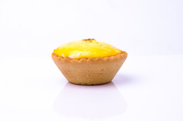 dessert egg tart sweet custard pie isolated on white background