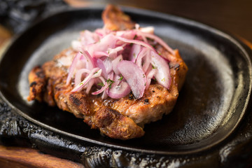 A piece of juicy steak