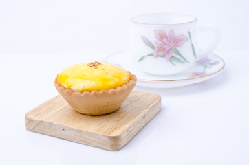 dessert egg tart sweet custard pie isolated on white background