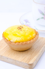 dessert egg tart sweet custard pie isolated on white background