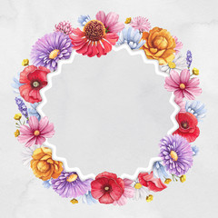 Watercolor illustrations of wild flowers. Perfect for invitation