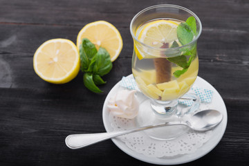 tea with lemon, ginger and mint