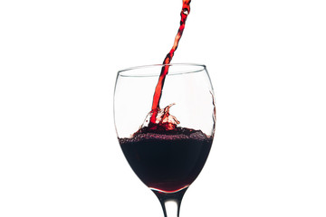 Obraz na płótnie Canvas red wine splash in glass