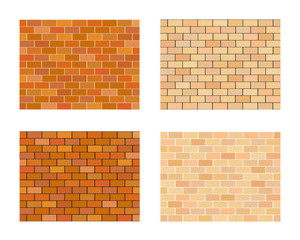 Collection of bricks different color on white  background