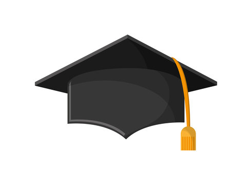 hat graduation cap university cloth icon. Flat and isolated design. Vector illustration