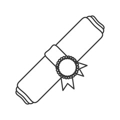 diploma seal stamp paper graduation university icon. Flat and isolated design. Vector illustration