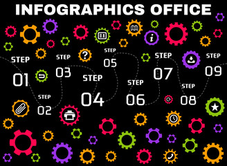 corporate design. Office infographics, multicolored pattern