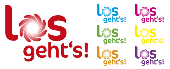 Los geht's, einfarbig, Motivator, Vektor