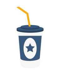 soda coke star cinema movie film entertainment icon. Flat and isolated design. Vector illustration