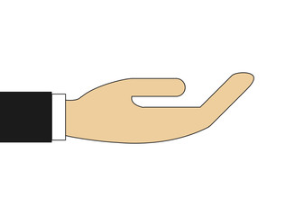 human hand gesture palm fingers icon. Flat and isolated design. Vector illustration