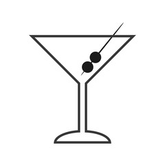 cocktail glass alcohol drink menu restaurant icon. Flat and isolated design. Vector illustration