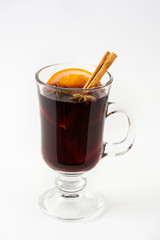 Christmas mulled wine isolated on white background


