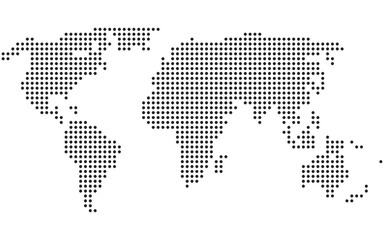 Dotted world map vector