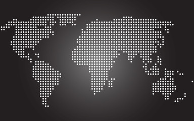 Dotted world map vector