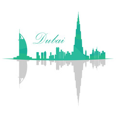 Naklejka premium Isolated Dubai skyline