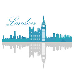Naklejka premium Isolated London skyline