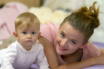 Mum with the little girl, baby