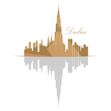 Isolated Dubai skyline